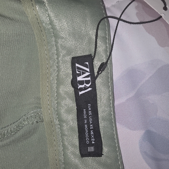 Zara Sage Green Wide Leg Dress Pants - Picture 4 of 7